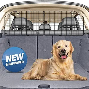 Dog Car Barrier for SUV Trunk Cargo Area, Foldable & Adjustable Car Divider and Cargo Gate to Keep Dogs in Back (Patent Design)