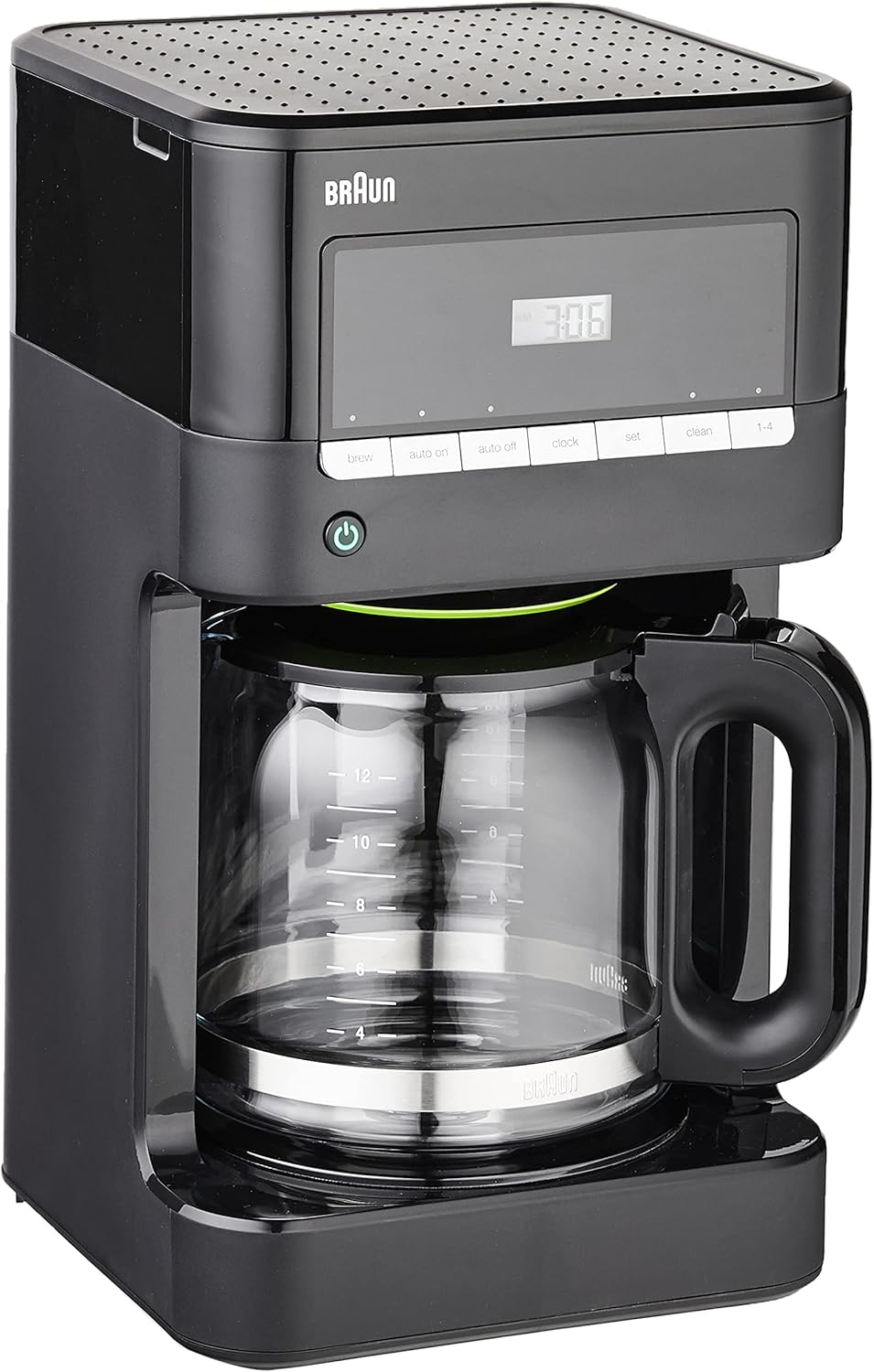 Braun Brew Sense 12 Cup Drip Coffee Maker - Pause & Pour Mid Brew, Programmable Coffee Machine with 24-Hour Timer & Clock, 1-4 Cup Functions, Self Clean, Auto Shutoff, Removable Filter Basket, Black
