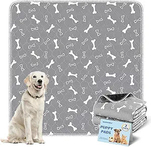 Washable Pee Pads for Dogs Large 54" x 54" 2-Pack Reusable Puppy Pads Pet Training Pads, Fast Absorb Dog Mats, Waterproof Whelping Pad, Non-Slip Protects Against Urine Leakage