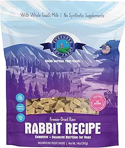 Shepherd Boy Farms Freeze Dried Raw Dog Food, Rabbit Recipe, All Natural, No Synthetics, Made in USA with Goat's Milk & Organic Produce, High Protein, Complete Meal (14oz)