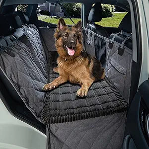 Dog Bed for Car Back Seat, Non-Slip Backseat Pet Bed Mat for Travel, Soft Dog Seat Cover Blanket Washable Couch Protector Fit for Hammock Extenders in Cars, SUVs and Trucks(54"×25" Black)