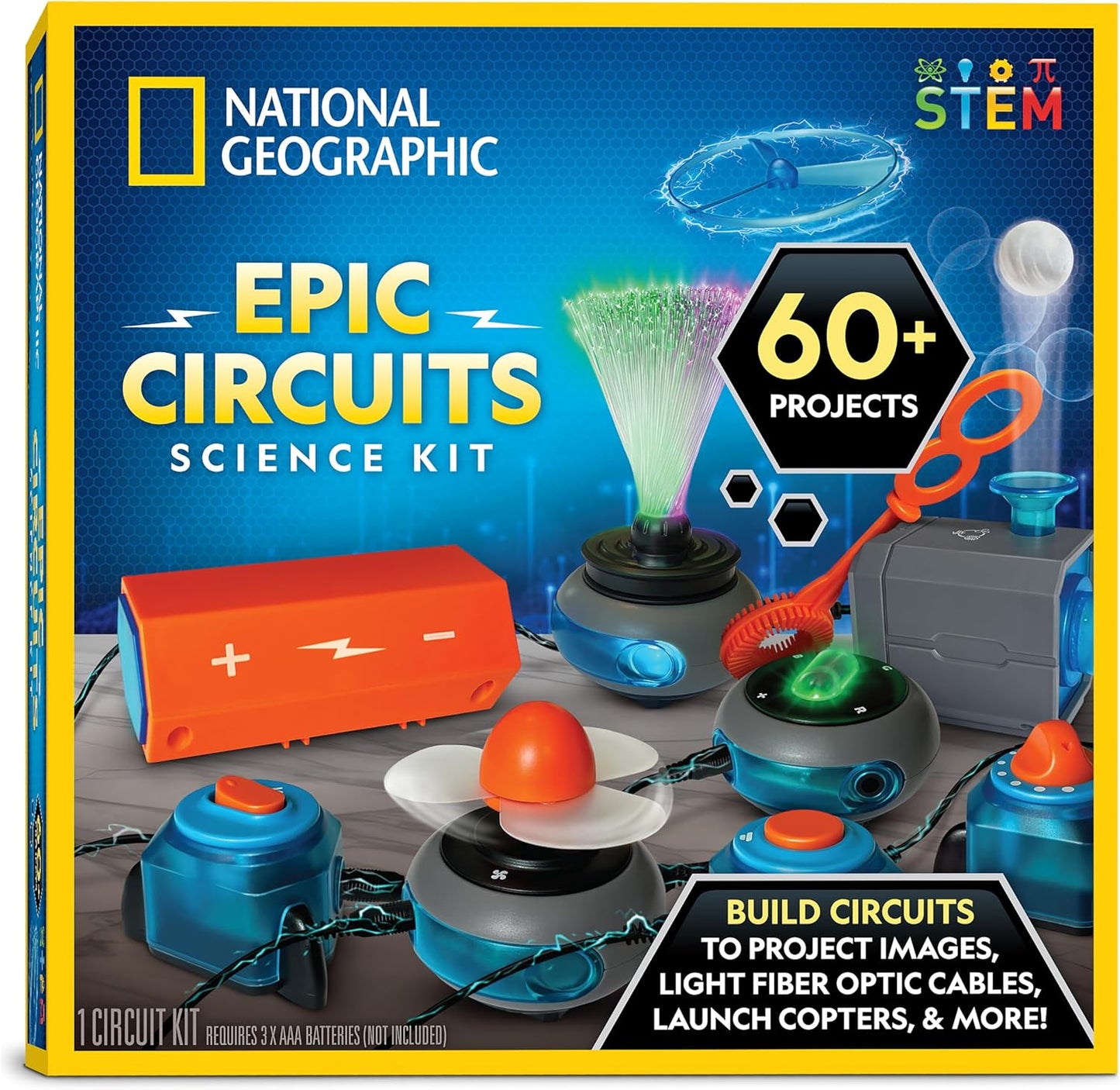 NATIONAL GEOGRAPHIC Circuit Maker Kit - Electronics Kit for Kids with 60 Electrical Circuit Projects, Electric Circuit STEM Toy, Electronic Projects, Electrical Circuit Kit for Kids, Electricity Kit