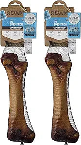 ROAM Pet Treats Ostrich Bones for Dogs Pack of 2 for Medium and Large Breeds – Boss-trich Long Lasting Ostrich Dog Bones, Dog Treats