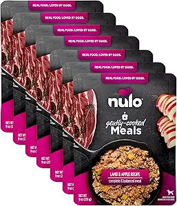 Nulo Gently Cooked Meals Lamb & Apple Shelf Stable Fresh Dog Food 9 Ounce, 8 Count