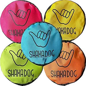Shaka ZippyToss Flying Dog Disc Interative Fetch Toy 9" (Multi-Color, Pack of 5)