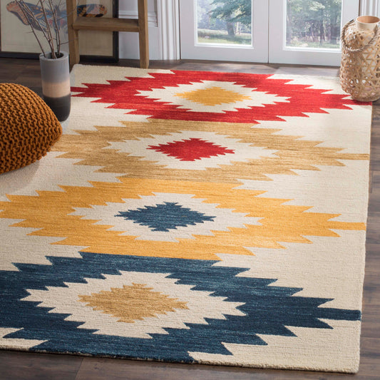 Safavieh Aspen Sargan 9 x 12 (ft) Tufted Wool Ivory/Multi Rectangular Indoor Abstract Southwestern Spot Clean Only Area rug