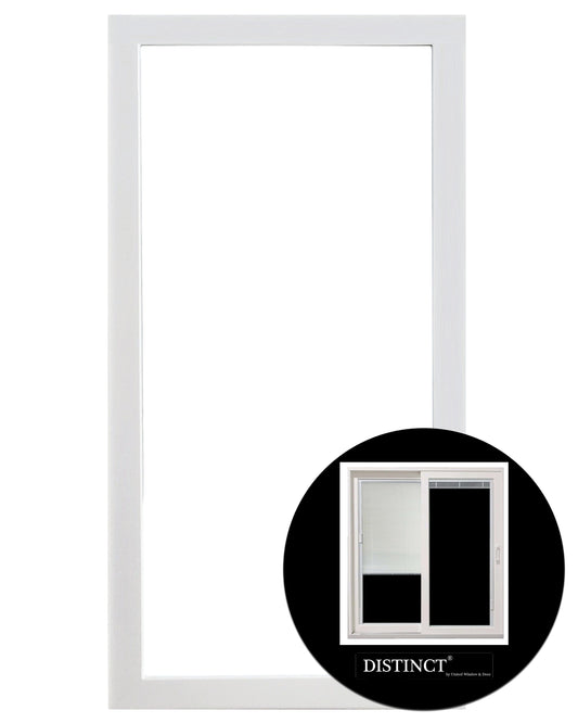 United Window & Door Distinct KD Door Low-e Argon Tempered Clear Glass Composite Universal Patio Door Stationary Panel