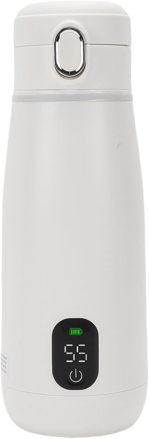 Travel Electric Kettle, 316 Stainless Steel USB Rechargeable Cordless Heating Portable 350ml Hot Water Boiler with Thermal Insulation, for Outdoor Camping Car Office