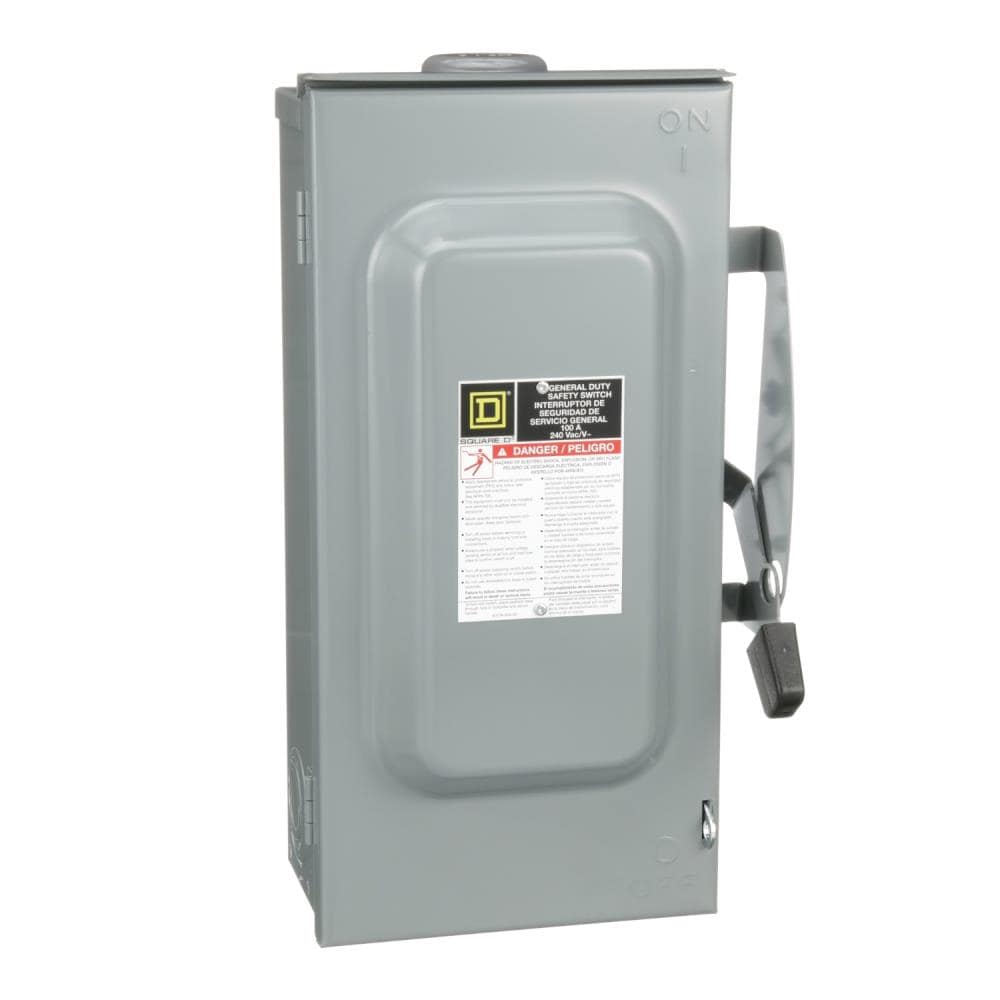 Square D 100 Amp 3-phase (480V/277V) Non-fusible Outdoor General-duty Safety switch Disconnect