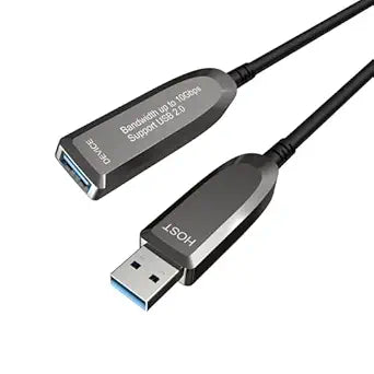 USB 3.1 Active Extension Cable 100 Ft, Fiber Optic USB Cable 10Gbps Male to Female, with Expansion Chipset Signal Boosters for Laptop, Hard Drive, Printer, Webcam, Xbox, VR, PS4
