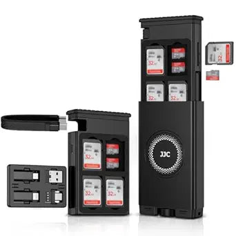 Cable Card High-Speed SD Card Reader Case,Multi Charging USB-C 3.1 Gen 2 Cable with Light/USB A/MicroUSB/OTG Adapter Convertor Kit & SD/TF Card Holder for Travel Phones Cameras PC Drones Data Transfer