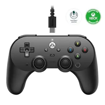 8BitDo Pro 2 Wired Controller for Xbox, Hall Effect Joysticks and Hall Triggers, 3.5mm Audio Jack, Compatible with Xbox Series X|S, Xbox One, Windows 10/11 - Officially Licensed (Black)