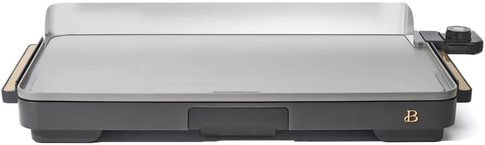 Beautiful XL Electric Griddle 12” x 22” – Large Nonstick Surface with Adjustable Temperature, Even Heat, Drip Tray & Cool-Touch Handles for Family Breakfasts, Pancakes, Bacon & More (Oyster Grey)