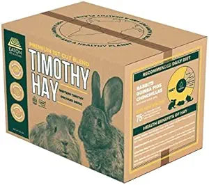 Eaton Pet and Pasture Naturally Grown, Premium, 1st Cut Blend, Western Timothy Hay Orchard Blend, Small Animal Food, Sustainable, Eco-Friendly, Farmer-Owned, 25LB-Box.