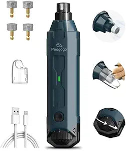 6-Speed Dog Nail Grinder& 4 Extra Grinding Heads Super Quiet (45 db)Pet Nail grinder with 2 LED Lights 12000RPM & 3 Grinding Ports with Dust Cap Dog Nail Trimmer for Large Medium Small Dogs