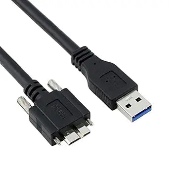 CY Cable Micro USB3.0 Single Screw Locking to USB3.0 Data 5Gbps Power Cable for VR Industrial Camera Computer (8.0m with Chipset)