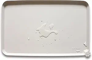 Hoki Found X-Large Silicone Non Slip Pet Food Mats - Tray for Dogs, Cats - Waterproof, Suitable for Carpet - Cream Brown