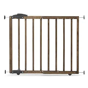 Dreambaby 27.5-41" Nottingham Rustic Wooden Baby Gate for Stairs and Doorways - Two Mount Options: Drill-in Walk Through or No Screw Barrier - Farmhouse Style for Kids and Pets
