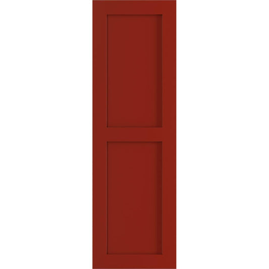 Ekena Millwork 12-in W x 42-in H Fire Red Flat panel Exterior Shutters ( 2 -Pack )