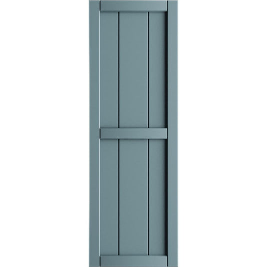 Ekena Millwork 10.75-in W x 63-in H Peaceful Blue Board and batten Framed Exterior Shutters ( 2 -Pack )