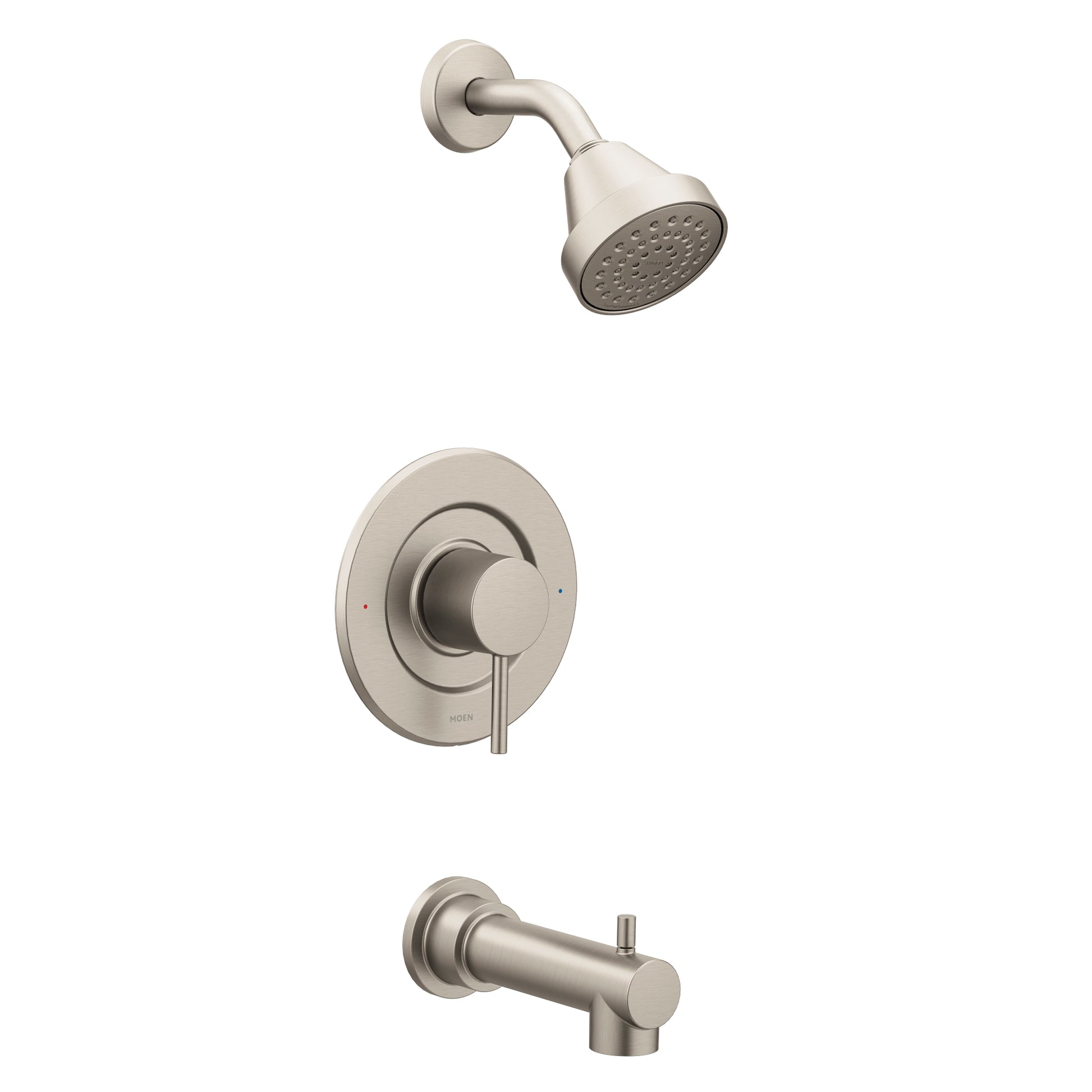 Moen Align Brushed Nickel 1-handle 3.63-in Round Bathtub and shower Faucet (Single Function)