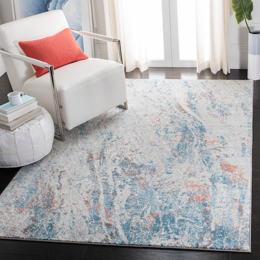 Safavieh Tulum Kerry 12 x 15 (ft) Loomed Polypropylene Ivory/Blue Rectangular Indoor Distressed/Overdyed Farmhouse/Cottage Spot Clean Only Area rug