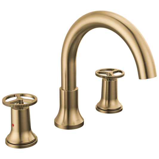 Delta Trinsic Champagne Bronze 2-handle Deck-mount Roman Low-arc Bathtub Faucet