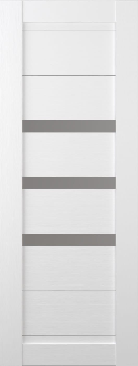 Belldinni Dora 18-in x 80-in Bianco Noble Horizontal plank Frosted glass Textured Solid core Prefinished Pine Wood Slab Door