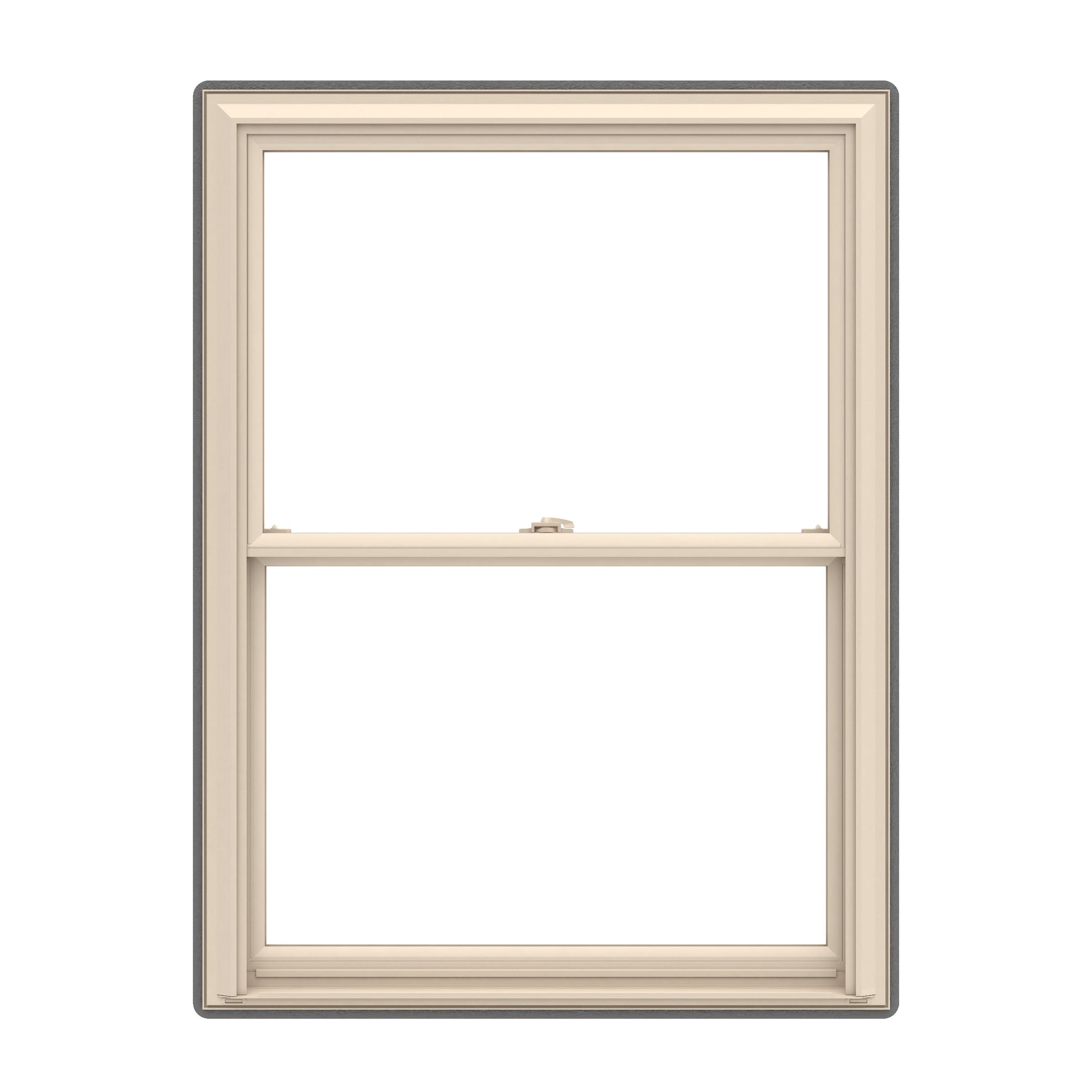 Pella 150 Series 23-1/2-in x 45-1/2-in Almond Exterior Almond Interior Vinyl Replacement Double Hung Window Low-E argon Double Pane Glass (Full Screen Included)
