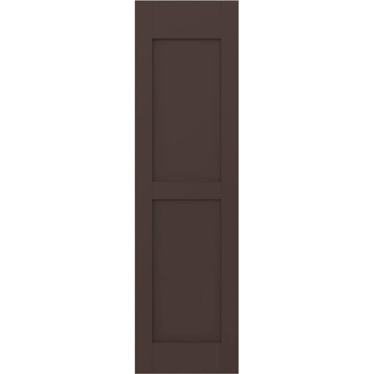 Ekena Millwork 15-in W x 66-in H Raisin Brown Paintable/Stainable Flat panel Wood Exterior Shutters ( 2 -Pack )