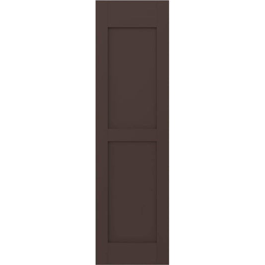 Ekena Millwork 15-in W x 66-in H Raisin Brown Paintable/Stainable Flat panel Wood Exterior Shutters ( 2 -Pack )