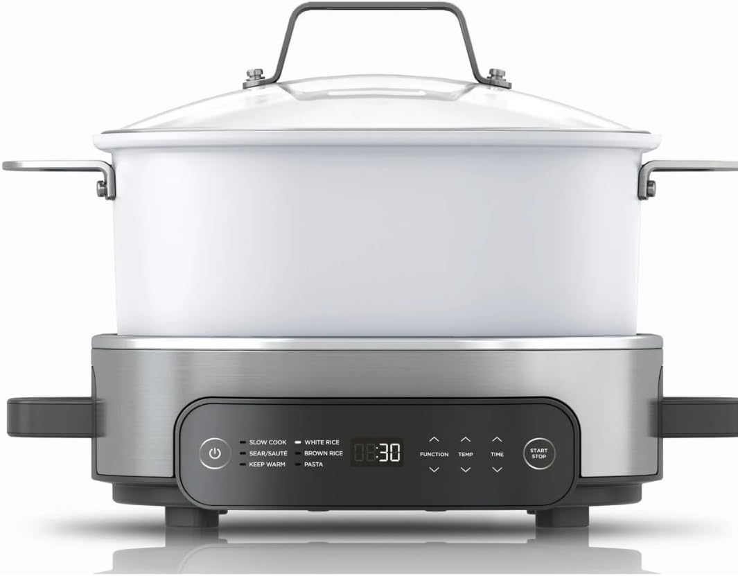 Ninja Foodi PossibleCooker 6.5Qt PRO Plus 10-in-1 Smart Cook System - Multi-Function Rice Cooker, Slow Cooker, Sous Vide with Thermometer - Electric Pot for Kitchen Appliances (6.55)