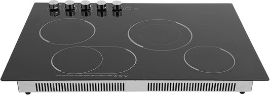 Electric Cooktop, 3 Burners Radiant Electric Stove Top with Timer, Radiant Stovetop with Kid Safety Lock, Sensor Touch Control, 110V (4 Burner, 3700W)