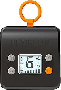 FLYSPEAR Wireless Pet Barrier - Rechargeable Indoor Barrier with 6 Adjustable Range Radius up to 7 ft, 6 Adjustable Safe Static Intensity, Electric Fence for Dogs with Hook (Transmitter Only)