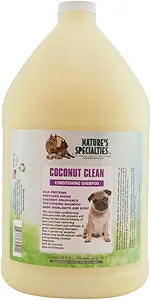 Nature's Specialties Coconut Clean Ultra Dog Conditioning Shampoo Concentrate for Pets, Makes up to 16 Gallons, Natural Choice for Professional Groomers, Adds Highlighting and Body, Made in USA, 1 gal