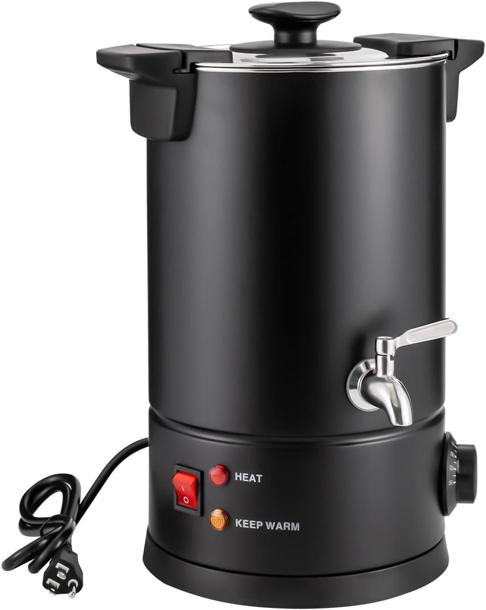 8L Commercial Coffee Urn, Stainless Steel Large Capacity Coffee Maker, with Thermostat Hot Water Dispenser and Faucet, Electric Percolator Brewer for Office Wedding Party Catering Use