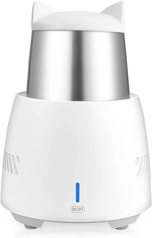 Beverage Cooler, Electric Cup Plate Accessories with Aluminum Mug, 350ml, White