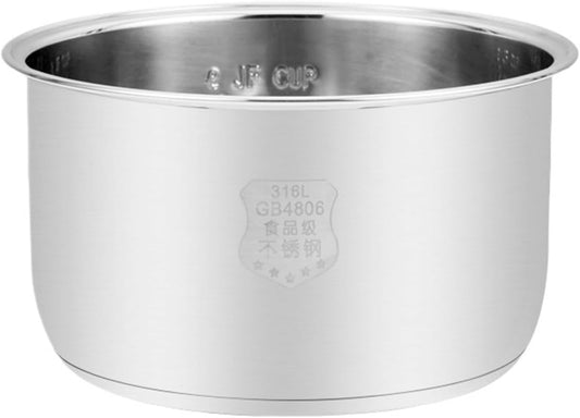 Stainless Steel Liner Compatible With Joyoung Electric Pressure Cooker Liner 4L\/5L\/6L 304 Stainless Steel Liner Thickened Universal Accessories(【5L】 Diameter: 24cm Height: 13.5cm)