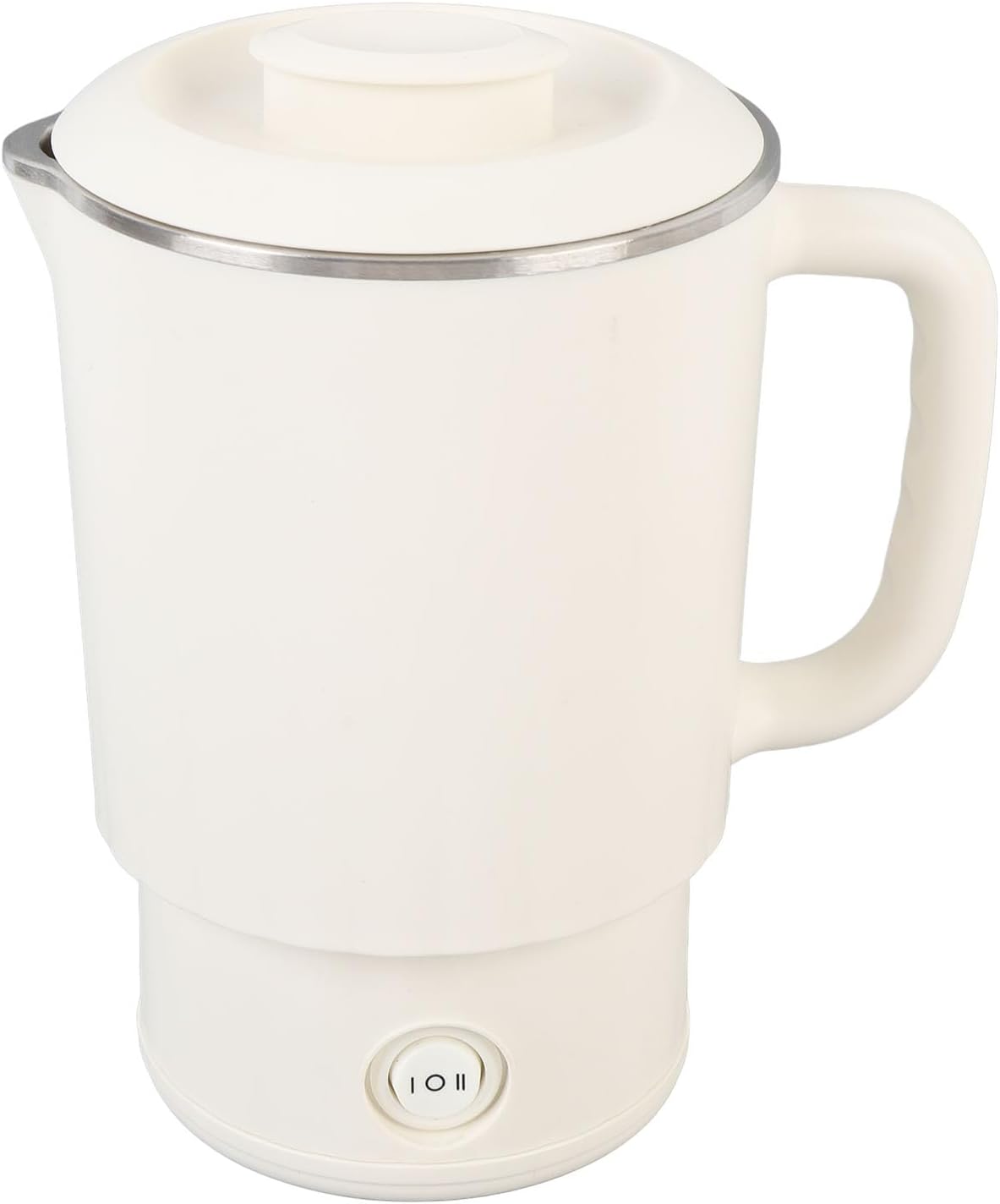 Travel Foldable Electric Kettle, 600ML Portable Collapsible Tea Coffee Kettle with 2 Temperature Settings, Stainless Steel Hot Water Boiler for Fast Water Boiling