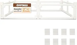 FlexiSpace 10" Height Extension Customizable Height & Space Clear Acrylic Dog playpen Indoor, The ONLY Play Pen That Grows with Your Pets (White, 10" Height Extension, 8 Panels)
