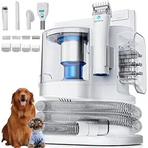 Dog Vacuum for Shedding with Max 3.4L Dust Bin, Hyper-Power but Super Quiet, 4 Professional Grooming Tools, Gift for Cat Pets Hair