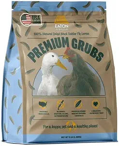 Eaton Pet and Pasture Premium Grubs, USA Grown Dried Black Soldier Fly Larvae, High Calcium Treat for Chickens, Ducks, Wild Birds (5 LB)