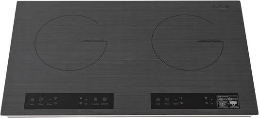 Digital Induction Cooktop,4000W 110V Double Burners Electric Stove, Countertop Burner with Legs, Induction Cooker Vitro Ceramic Glass Black Surface for 7.87in Pots and Pans