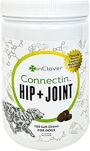 InClover Connectin Natural Hip & Joint Supplement for Dogs with Glucosamine, Chondroitin & Hyaluronic Acid - Soft Chew for Dog Mobility, Comfort & Active Lifestyle Support, 100 Count