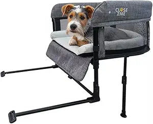 Englacha Close2me Bedside Pet Bed for Cats and Dogs, Elevated Dog Bassinet with Sides, Dog Crib