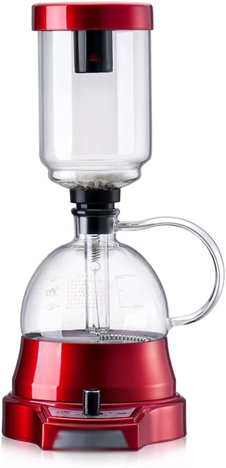 JITEM Cafetera Syphon Vacuum Coffee Maker Glass Electric Siphon Pot Knob Operation 360° Base Keep Warm 500W 400ML Manual Preparation Mode for Coffee or Tea