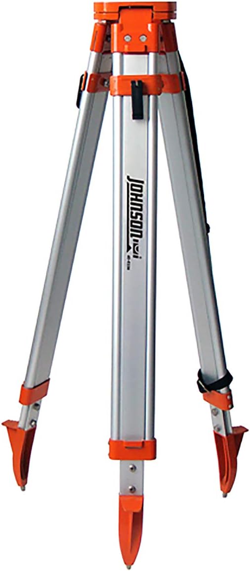 Johnson Level & Tool 40-6335 Contractor Aluminum Tripod with 5\/8" - 11 Thread, 4'-5' Working Height, Silver\/Orange, 1 Tripod