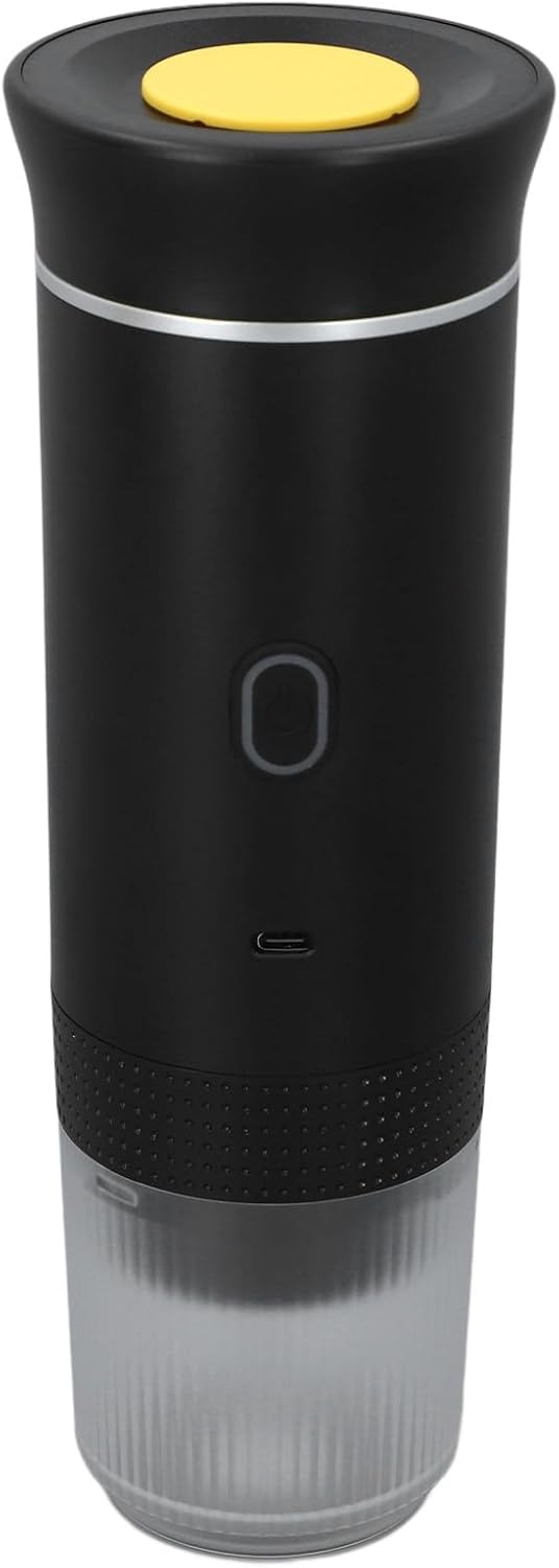 Portable Coffee Machine, 15 Bar Mini Electric Maker Self Heating Hand Make Convenient and Versatile Usb C Car Charger Compatible with Ground Ns Capsule for Camping Hiking Office