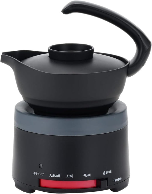 TWINBIRD Japanese Electric Sake Warmer Portable Atsukan Machine Black TW-D418B
