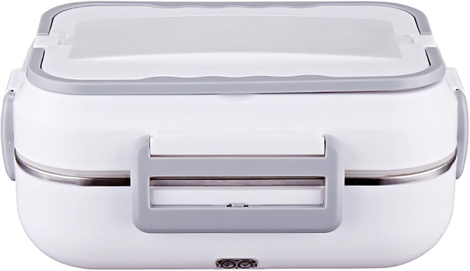 Portable Electric Lunch Box,1.2 Liter Large Capacity Electric Lunch Box,2-in-1 Plug For Car,Household,Stainless Steel Liner,No Water Filled Heating Lunch Box For Office Workers, Truck Drivers(White)